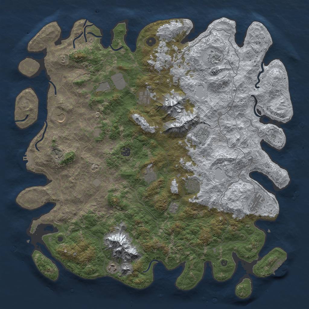 Rust Map: Procedural Map, Size: 5000, Seed: 4623608, 20 Monuments