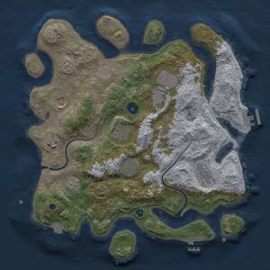 Thumbnail Rust Map: Procedural Map, Size: 3500, Seed: 535736606, 13 Monuments