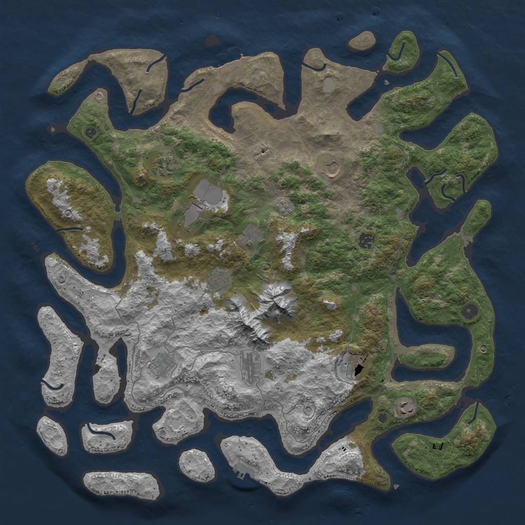 Rust Map: Procedural Map, Size: 5000, Seed: 9678969, 19 Monuments