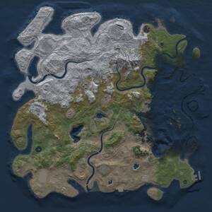 Thumbnail Rust Map: Procedural Map, Size: 5000, Seed: 151316158, 17 Monuments