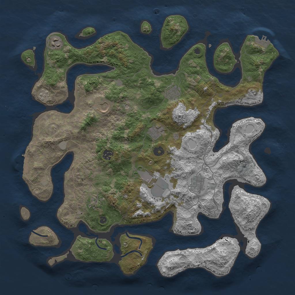 Rust Map: Procedural Map, Size: 4250, Seed: 41966670, 17 Monuments