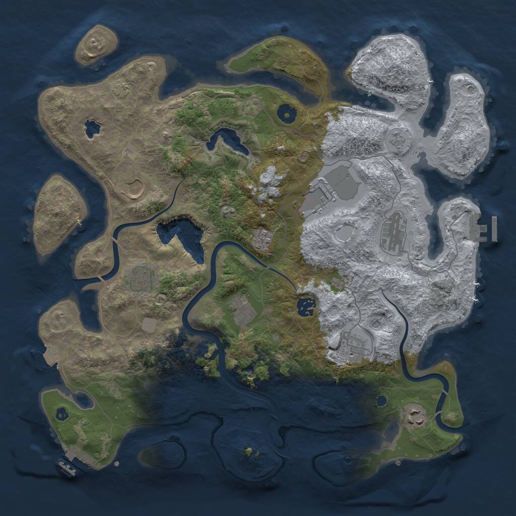 Rust Map: Procedural Map, Size: 4000, Seed: 773581, 15 Monuments