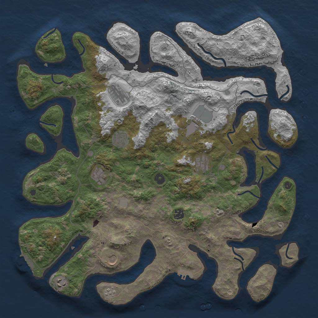 Rust Map: Procedural Map, Size: 4500, Seed: 3948367, 17 Monuments