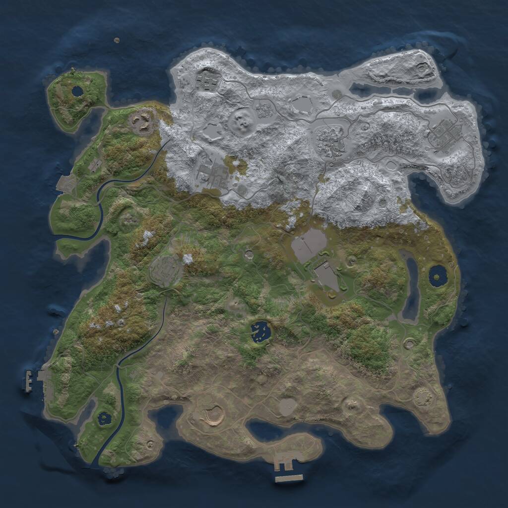 Rust Map: Procedural Map, Size: 3700, Seed: 6204110, 15 Monuments