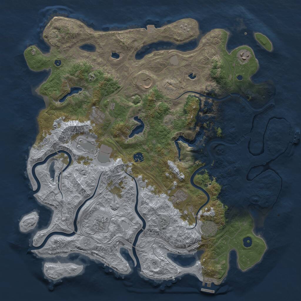 Rust Map: Procedural Map, Size: 4500, Seed: 887486, 15 Monuments