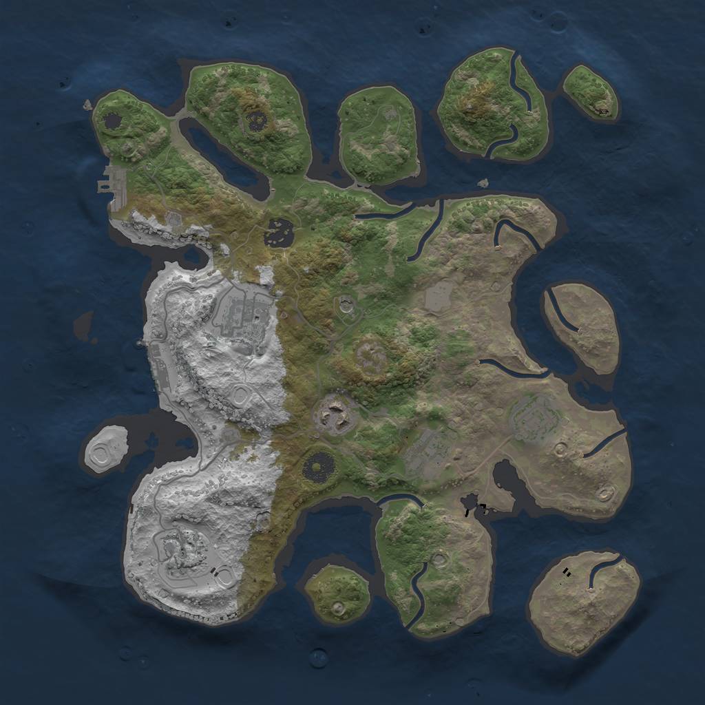 Rust Map: Procedural Map, Size: 3400, Seed: 100, 14 Monuments