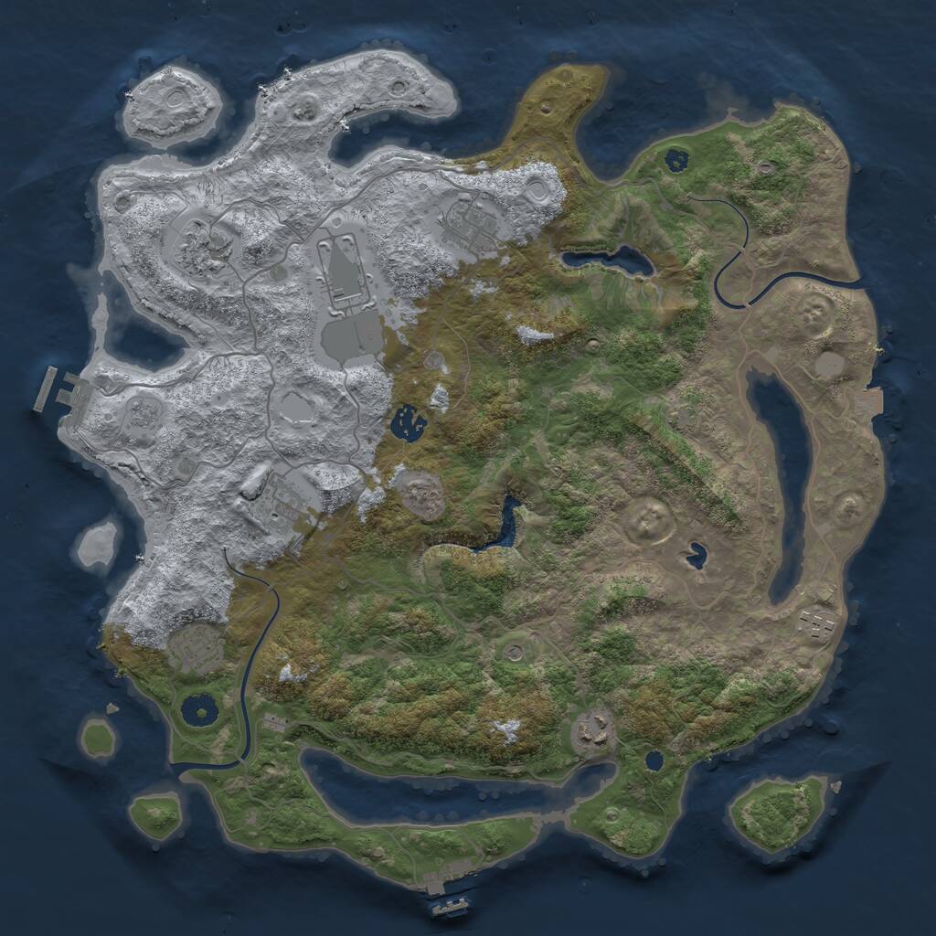 Rust Map: Procedural Map, Size: 4000, Seed: 5395823, 14 Monuments