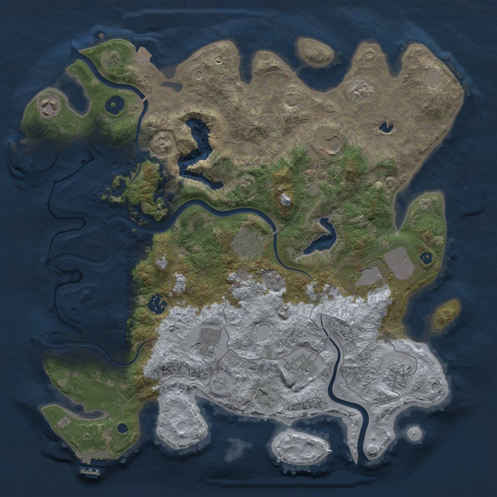 Rust Map: Procedural Map, Size: 4000, Seed: 208473, 15 Monuments