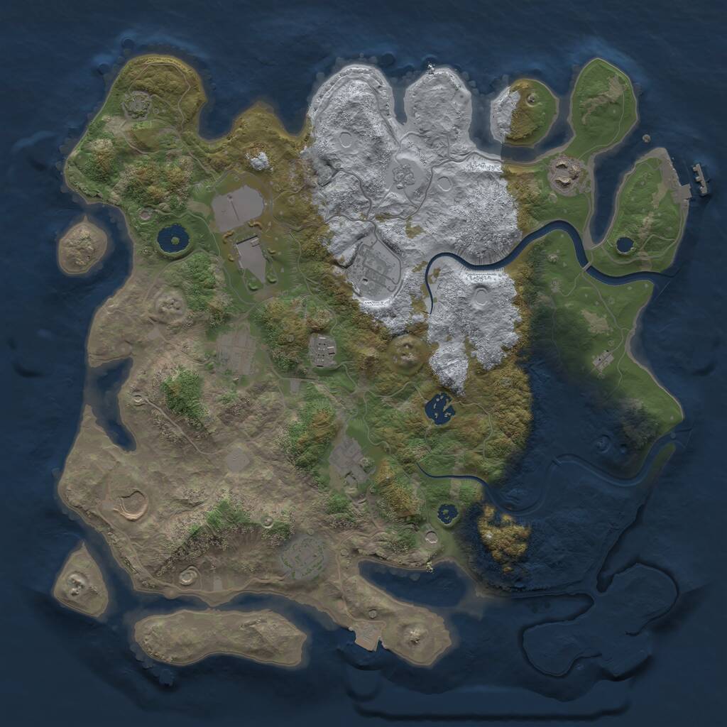 Rust Map: Procedural Map, Size: 3700, Seed: 4501415, 15 Monuments