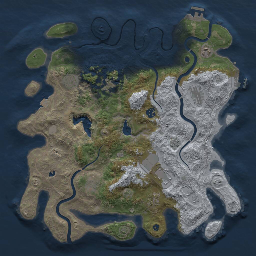 Rust Map: Procedural Map, Size: 4000, Seed: 8540811, 15 Monuments