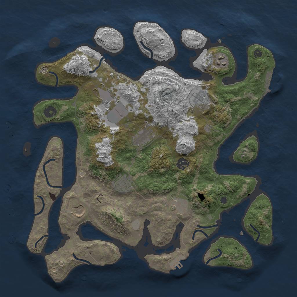 Rust Map: Procedural Map, Size: 3700, Seed: 1002990, 15 Monuments