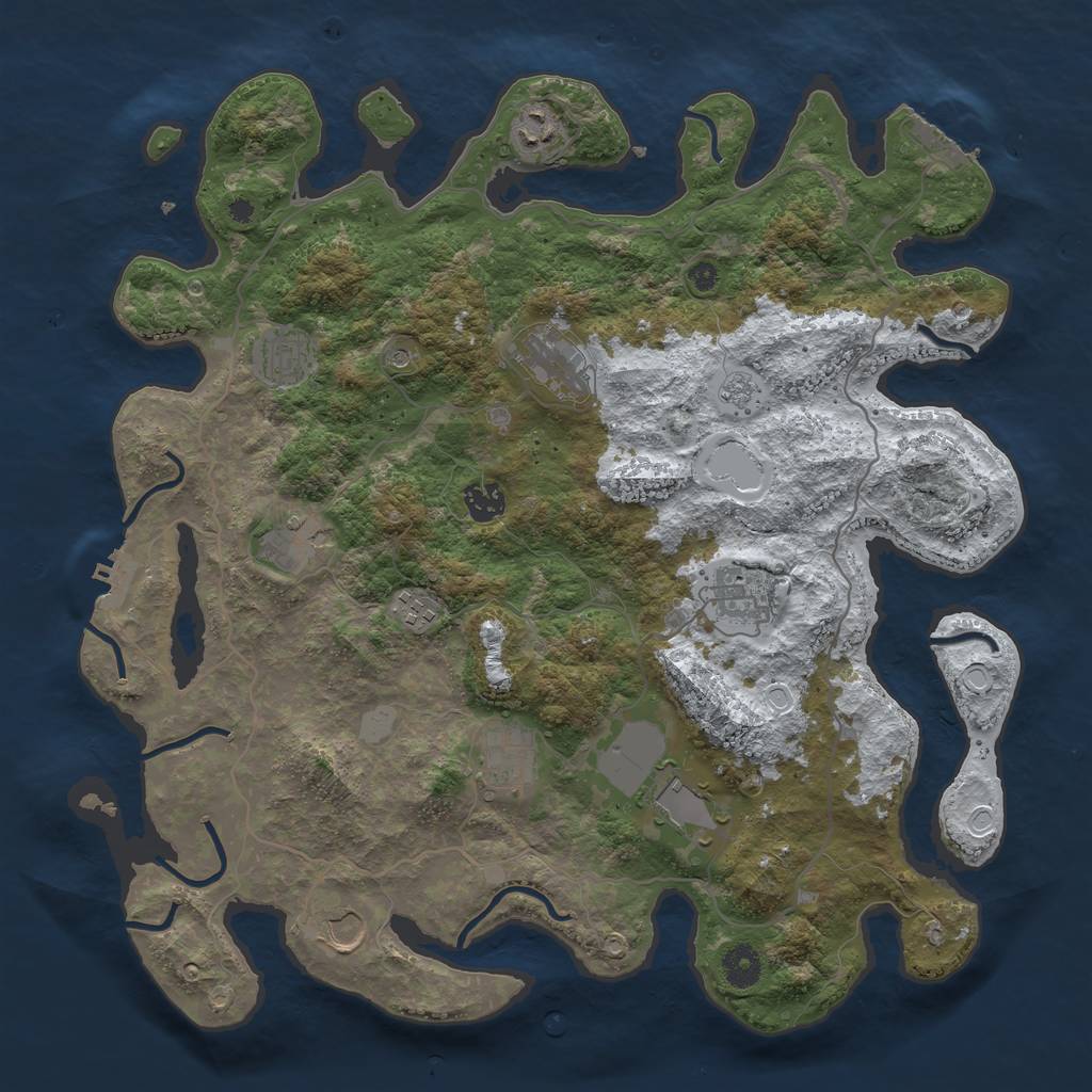 Rust Map: Procedural Map, Size: 4000, Seed: 99756, 19 Monuments