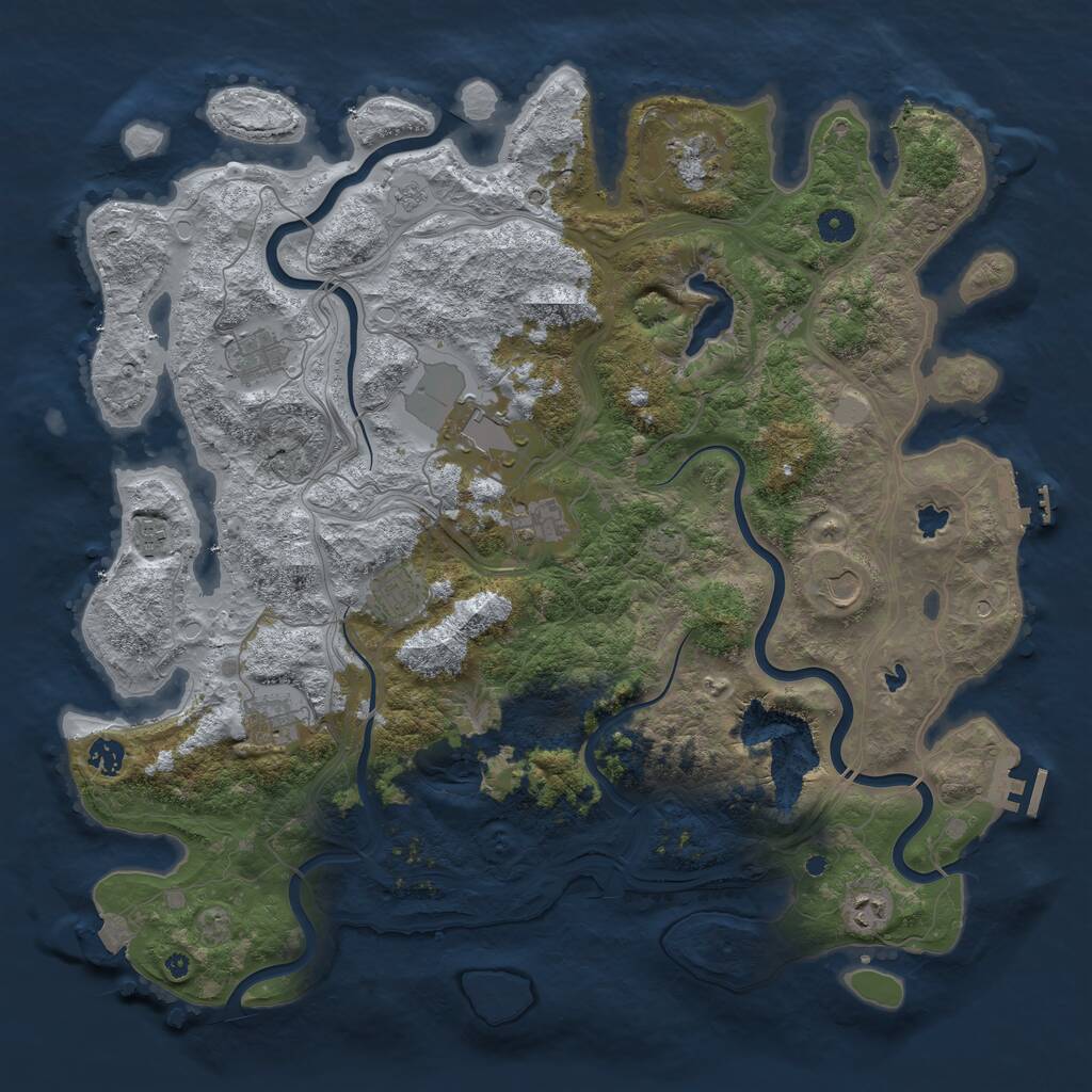 Rust Map: Procedural Map, Size: 4500, Seed: 514883, 16 Monuments