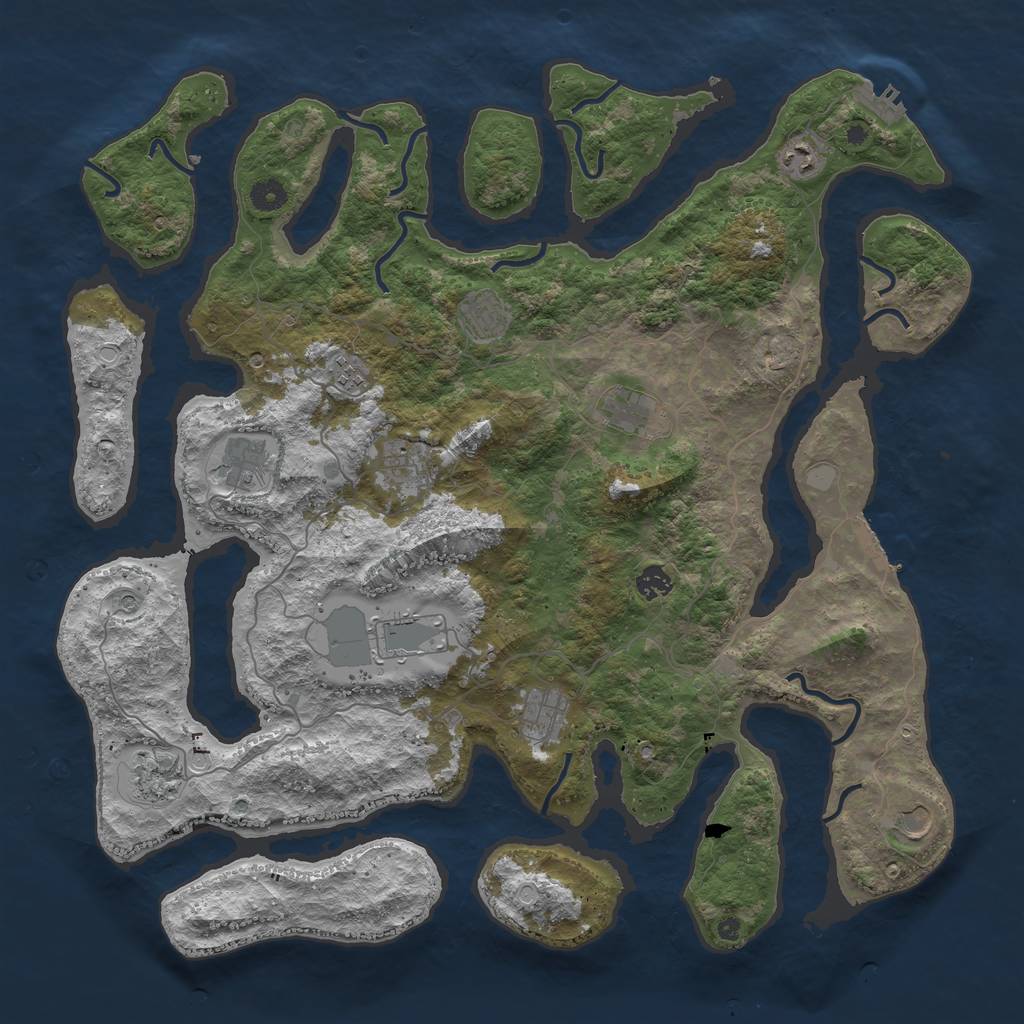 Rust Map: Procedural Map, Size: 4500, Seed: 6012837, 19 Monuments