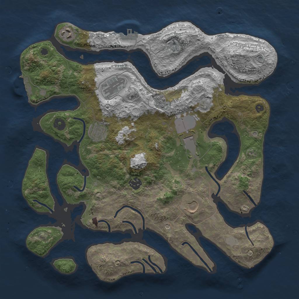 Rust Map: Procedural Map, Size: 3700, Seed: 936074, 15 Monuments