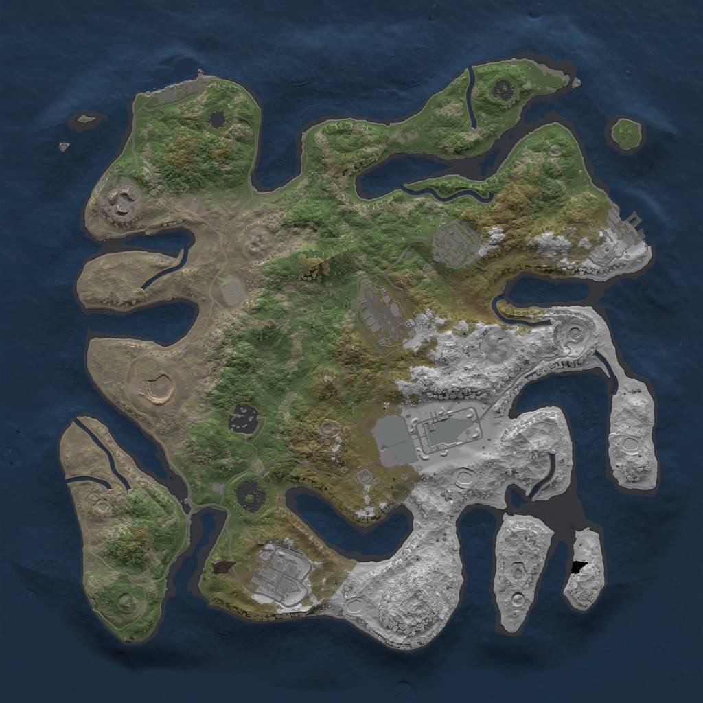 Rust Map: Procedural Map, Size: 3500, Seed: 71237212, 15 Monuments