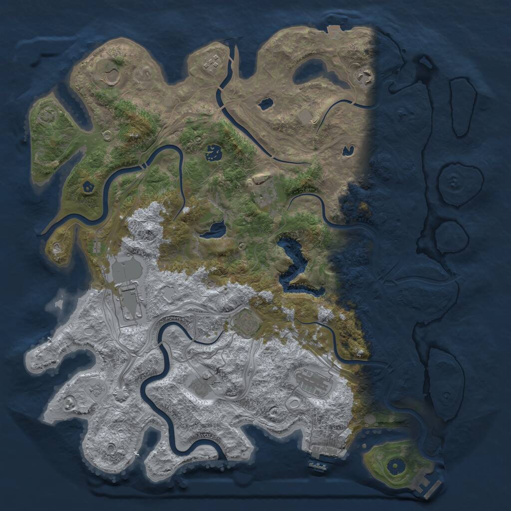 Rust Map: Procedural Map, Size: 4500, Seed: 4177309, 15 Monuments