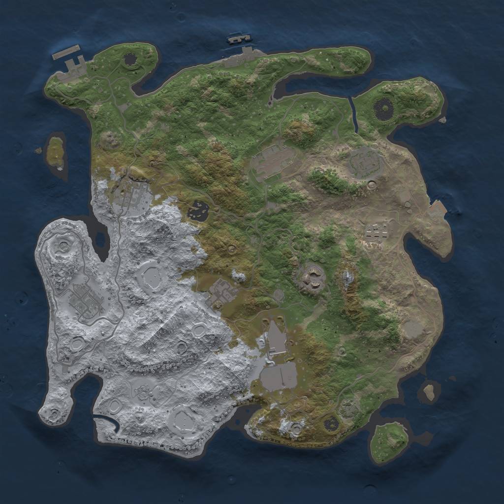 Rust Map: Procedural Map, Size: 3550, Seed: 546830, 17 Monuments