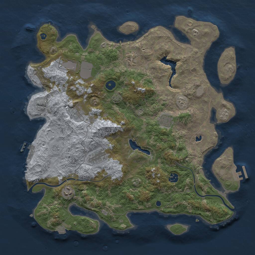 Rust Map: Procedural Map, Size: 4000, Seed: 423508272, 14 Monuments