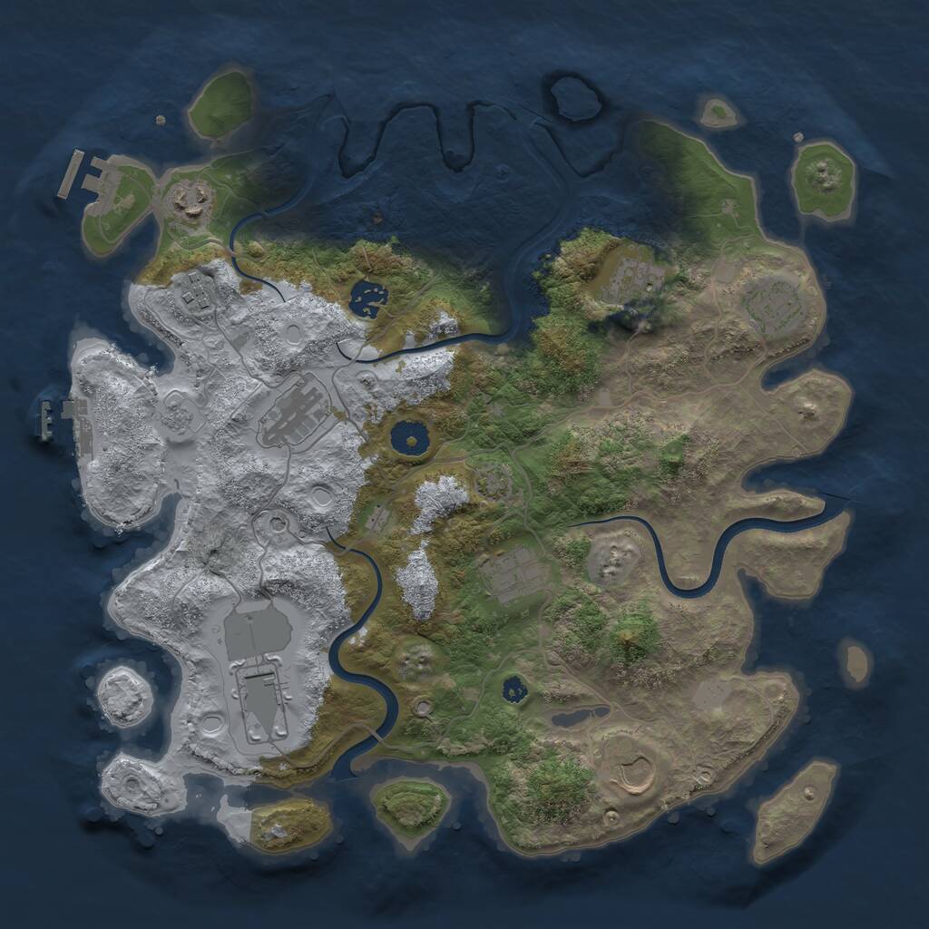 Rust Map: Procedural Map, Size: 3700, Seed: 4433950, 15 Monuments