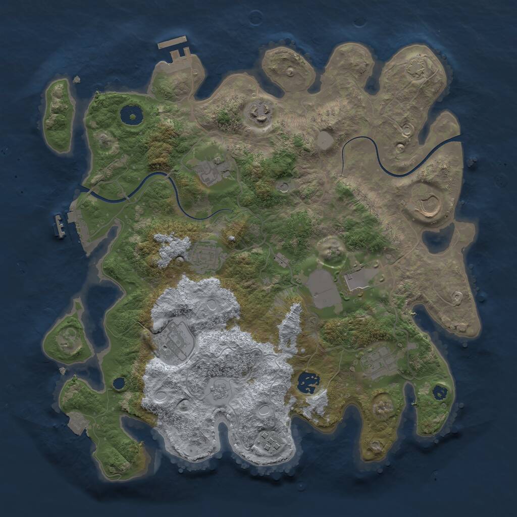 Rust Map: Procedural Map, Size: 3550, Seed: 578147, 15 Monuments