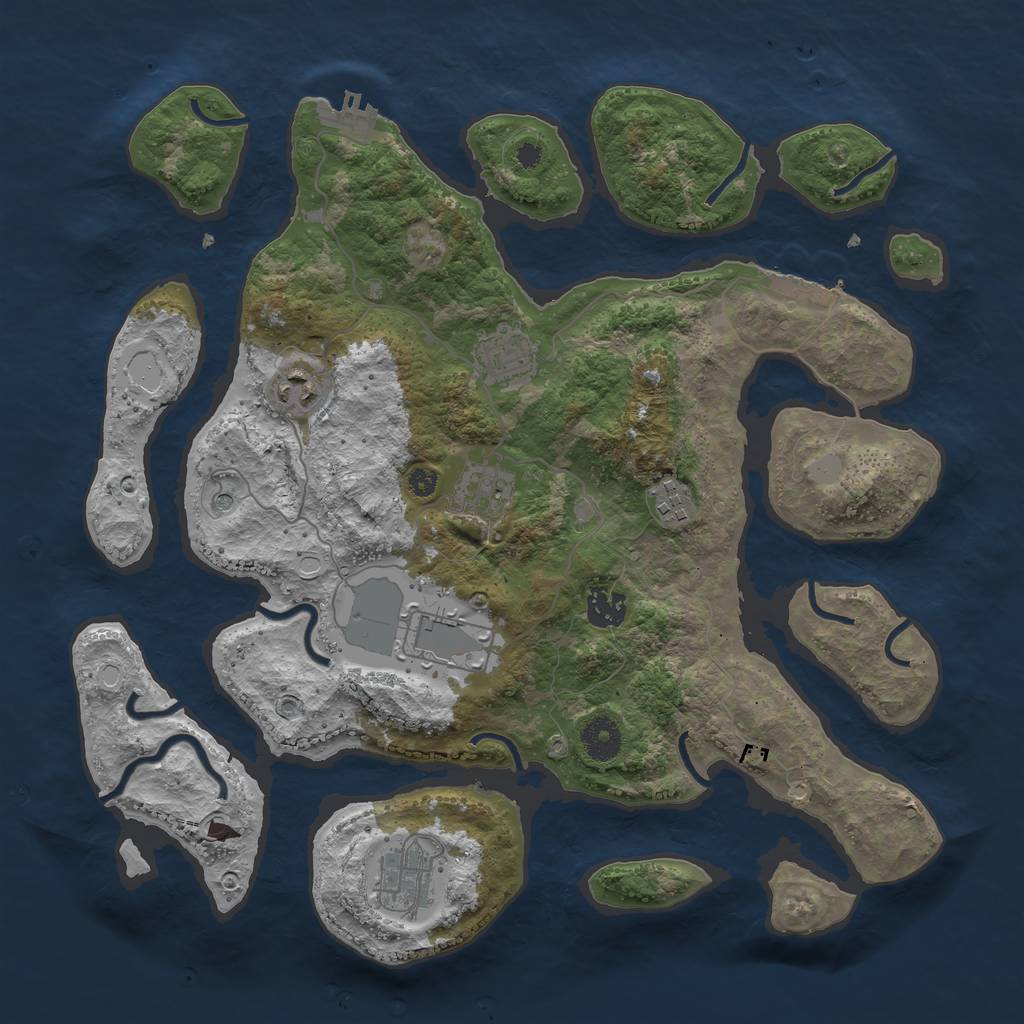 Rust Map: Procedural Map, Size: 3700, Seed: 1515348, 15 Monuments