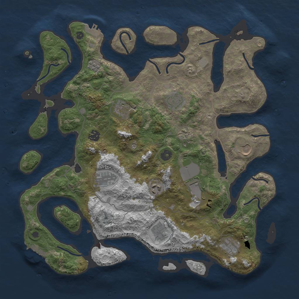 Rust Map: Procedural Map, Size: 4000, Seed: 1356705, 19 Monuments