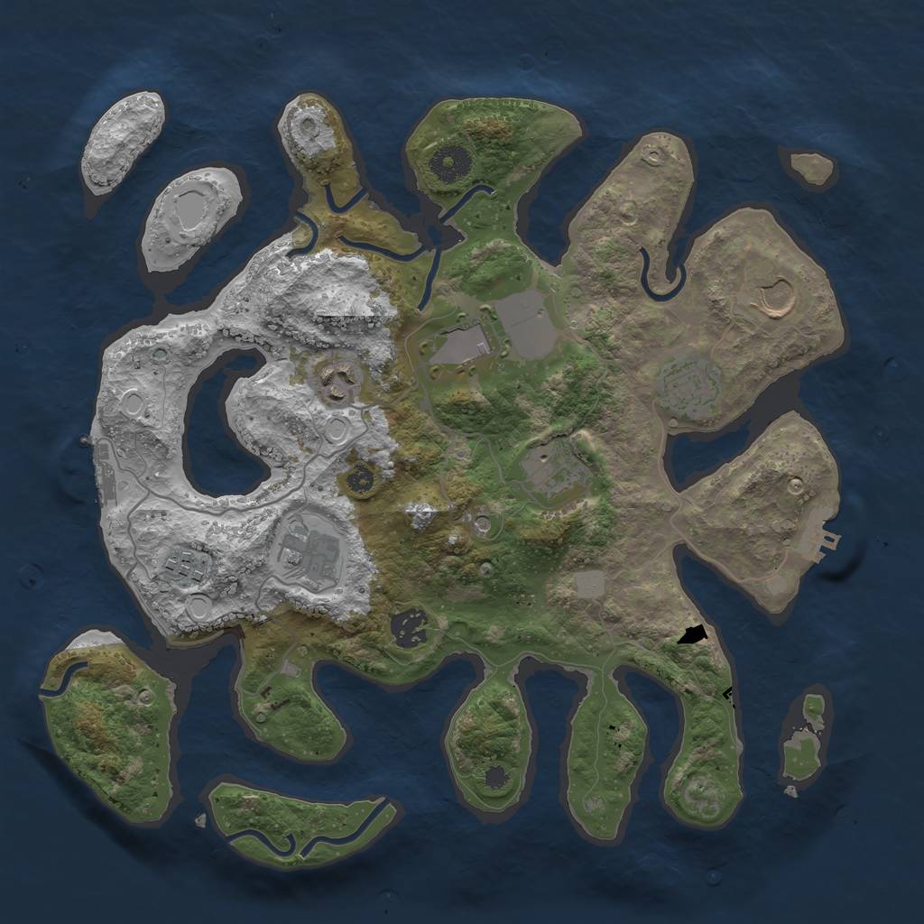 Rust Map: Procedural Map, Size: 3550, Seed: 194667, 16 Monuments