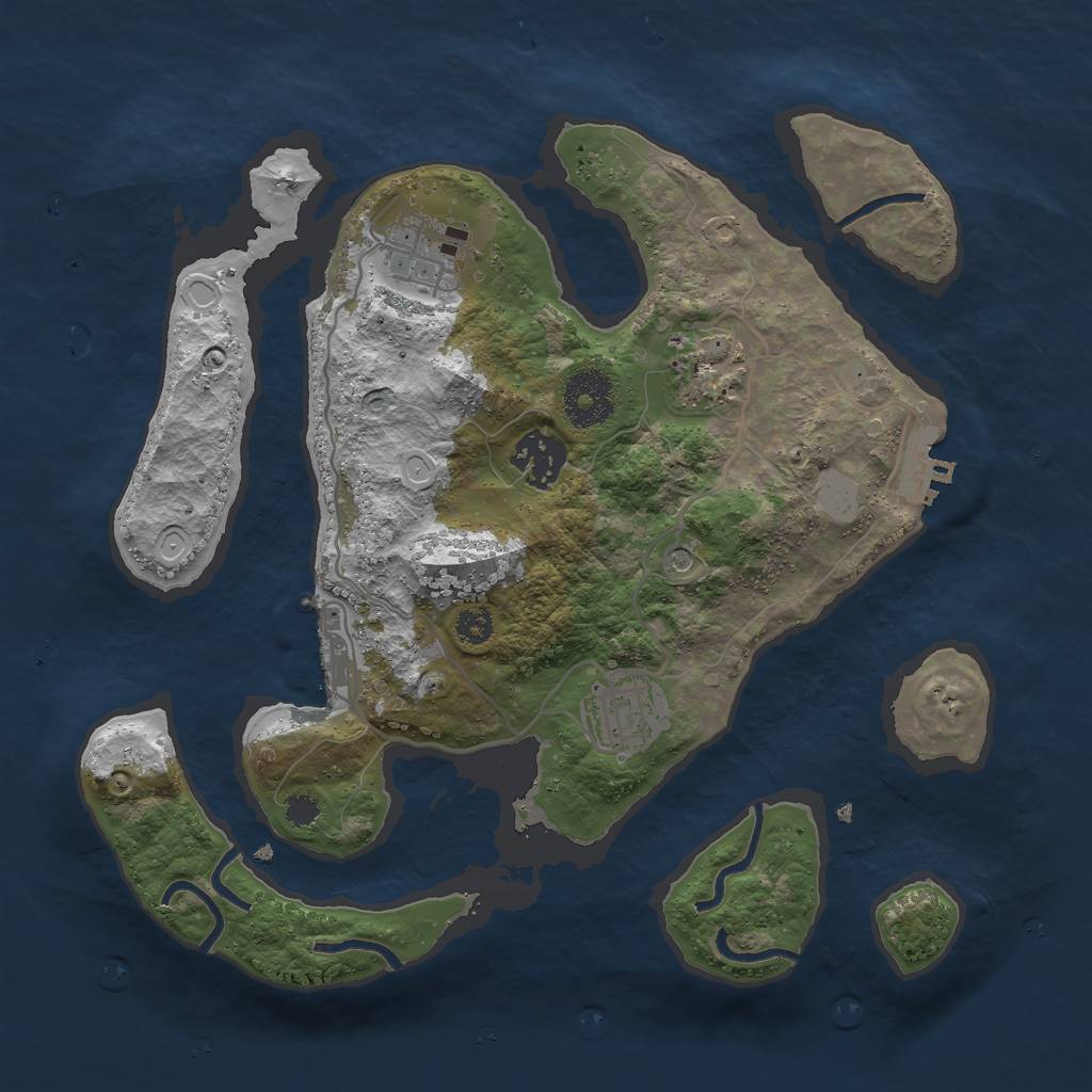 Rust Map: Procedural Map, Size: 3000, Seed: 42798, 12 Monuments