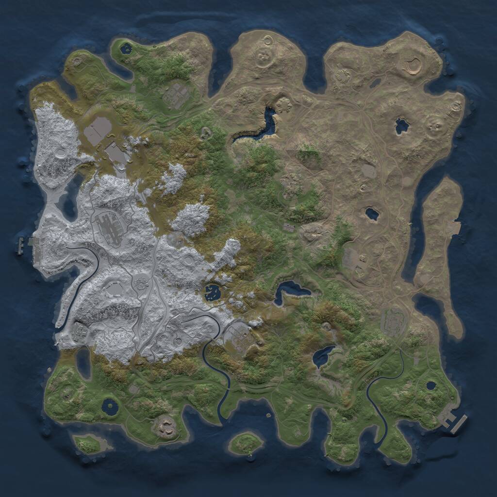 Rust Map: Procedural Map, Size: 4500, Seed: 5799479, 17 Monuments