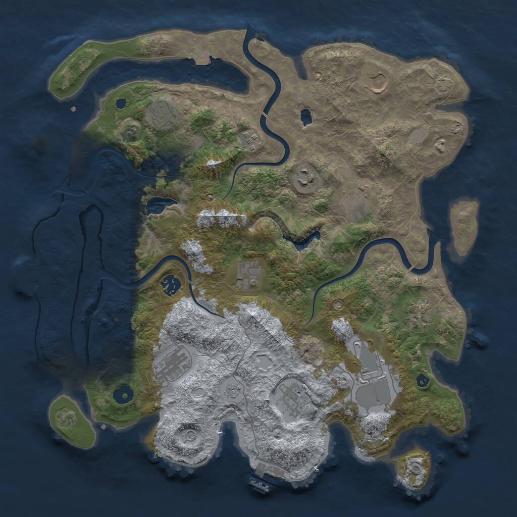 Rust Map: Procedural Map, Size: 4000, Seed: 94349, 17 Monuments