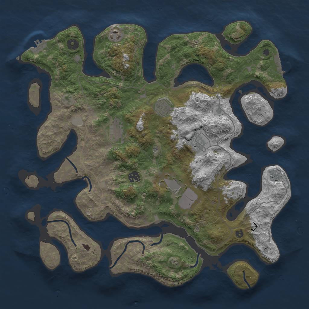 Rust Map: Procedural Map, Size: 4000, Seed: 962226, 15 Monuments