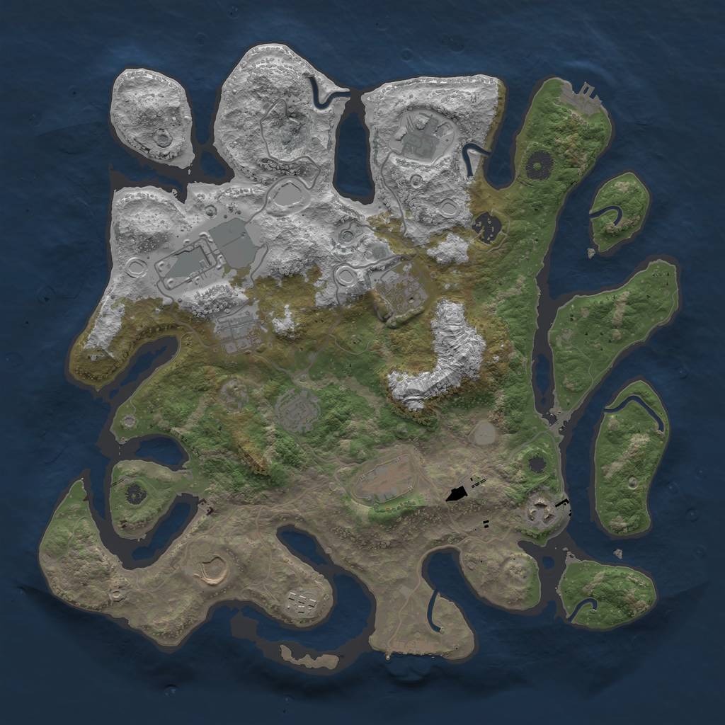 Rust Map: Procedural Map, Size: 3850, Seed: 13191, 18 Monuments