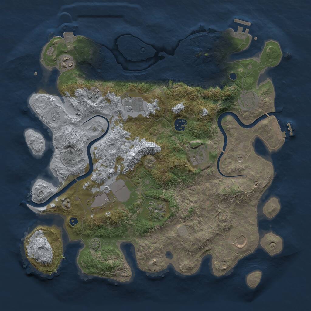 Rust Map: Procedural Map, Size: 3700, Seed: 6040315, 15 Monuments