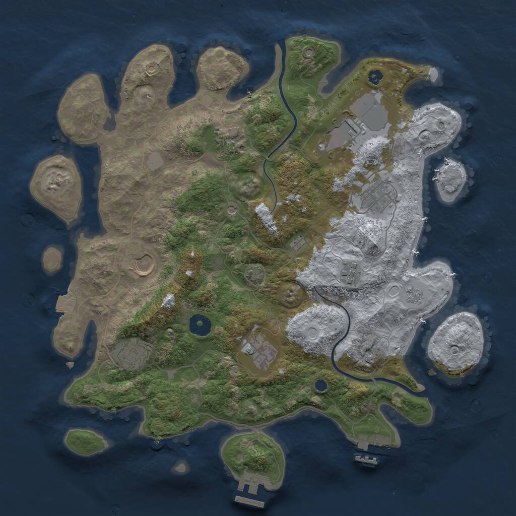 Rust Map: Procedural Map, Size: 3550, Seed: 82700, 13 Monuments