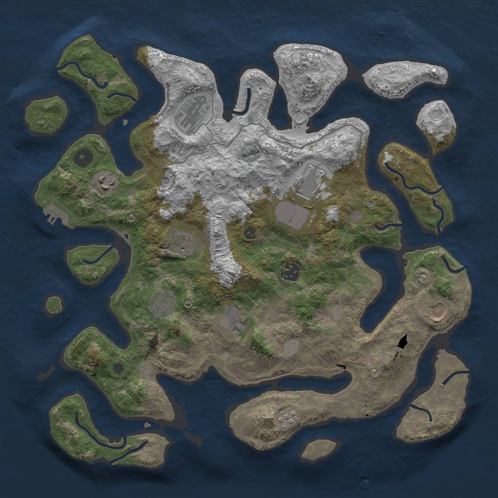 Rust Map: Procedural Map, Size: 4000, Seed: 1731011576, 16 Monuments