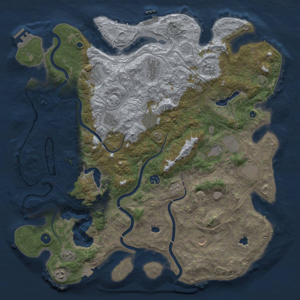 Rust Map: Procedural Map, Size: 4500, Seed: 300005, 17 Monuments