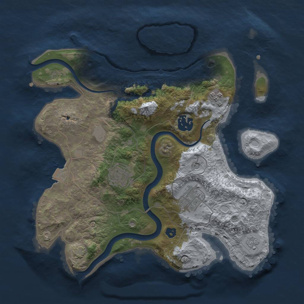 Rust Map: Procedural Map, Size: 2850, Seed: 41235, 8 Monuments