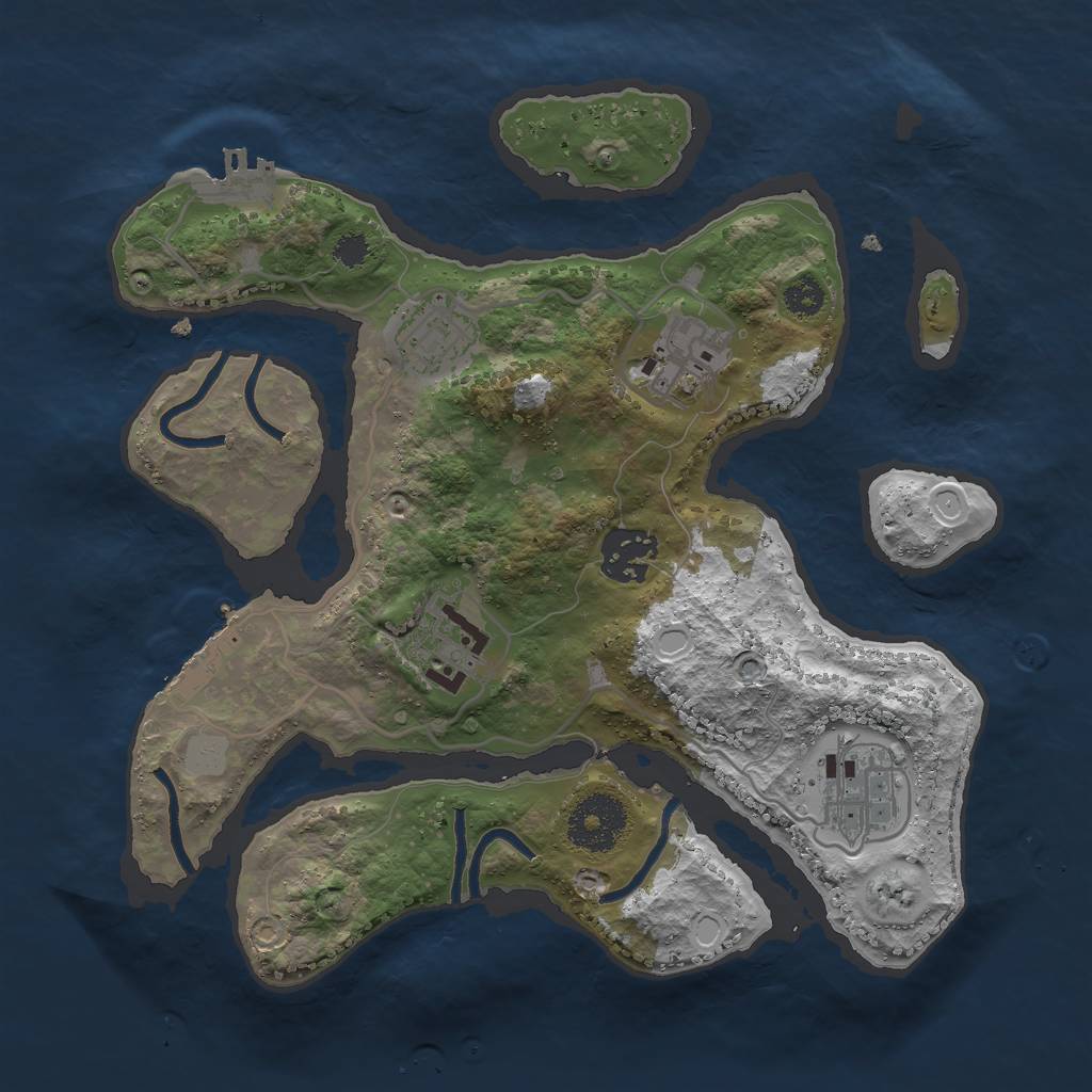 Rust Map: Procedural Map, Size: 2850, Seed: 41235, 12 Monuments