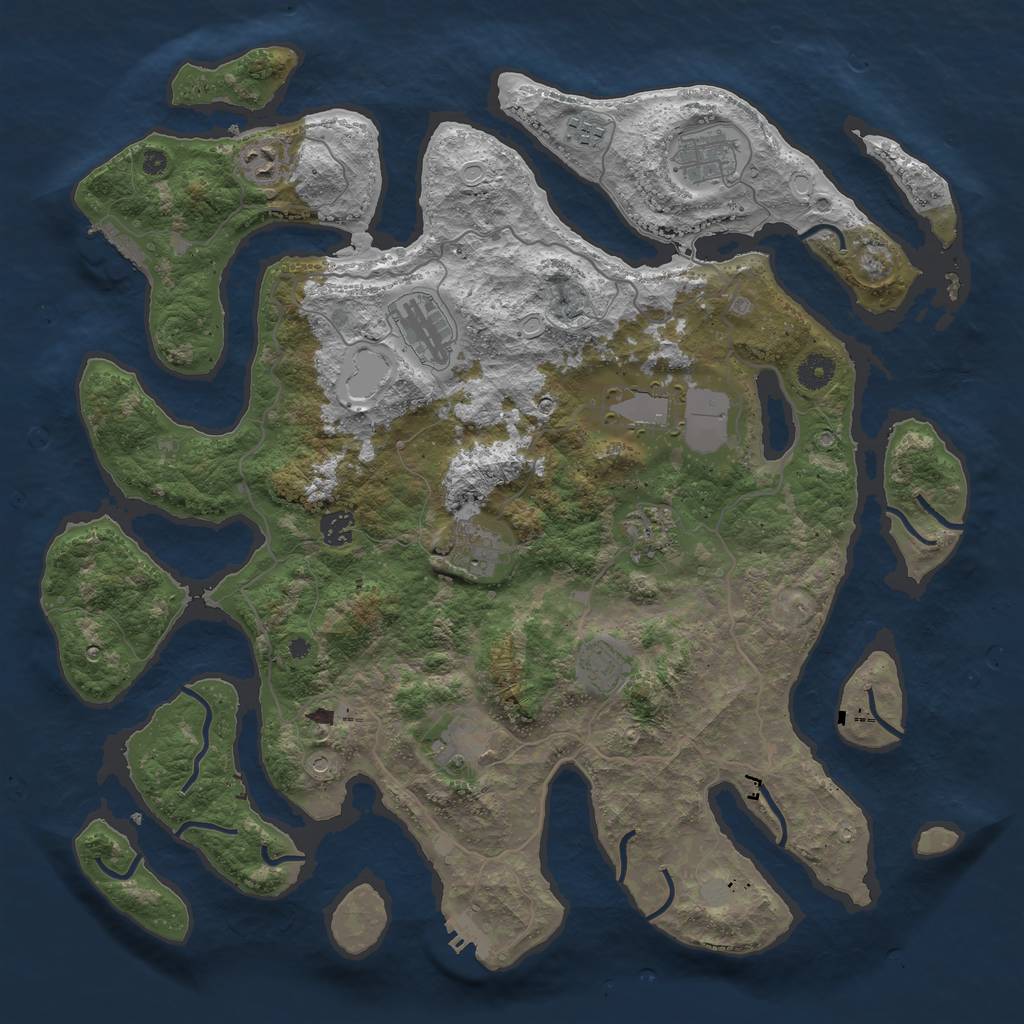 Rust Map: Procedural Map, Size: 4250, Seed: 478222, 18 Monuments