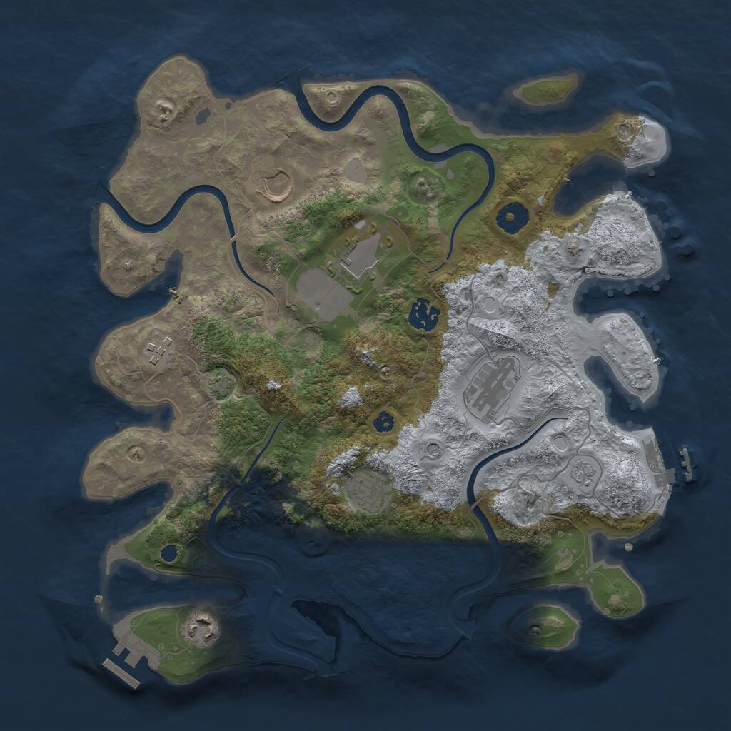 Rust Map: Procedural Map, Size: 3550, Seed: 100194, 13 Monuments