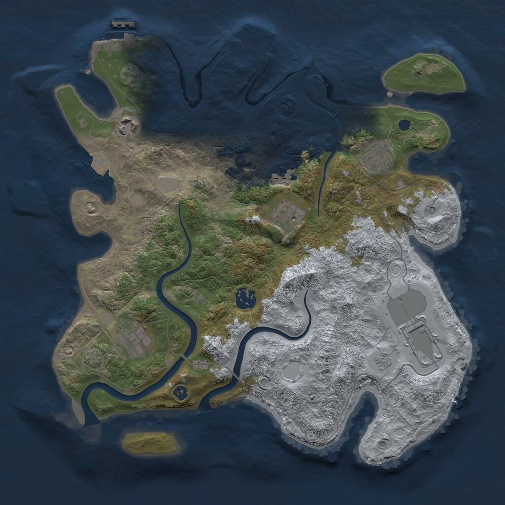 Rust Map: Procedural Map, Size: 3500, Seed: 17059182, 13 Monuments