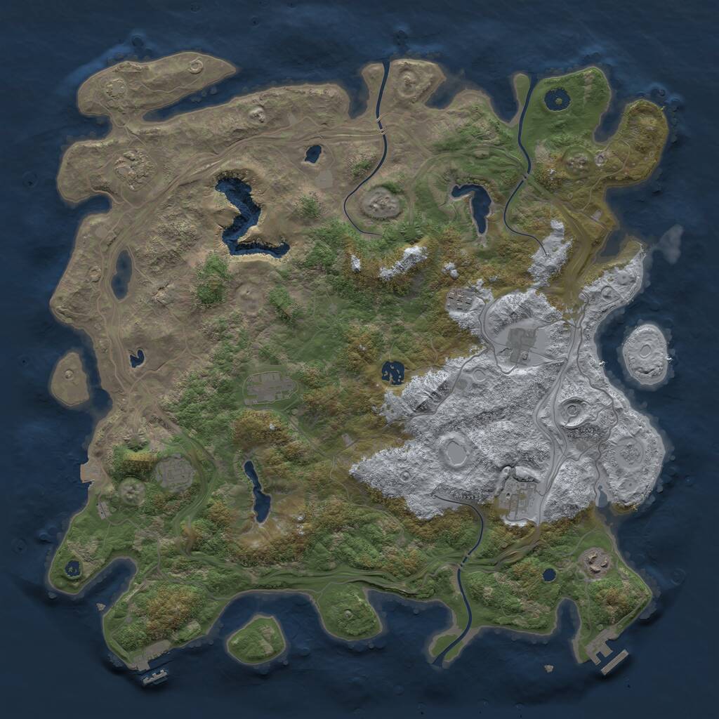 Rust Map: Procedural Map, Size: 4500, Seed: 2042021, 14 Monuments