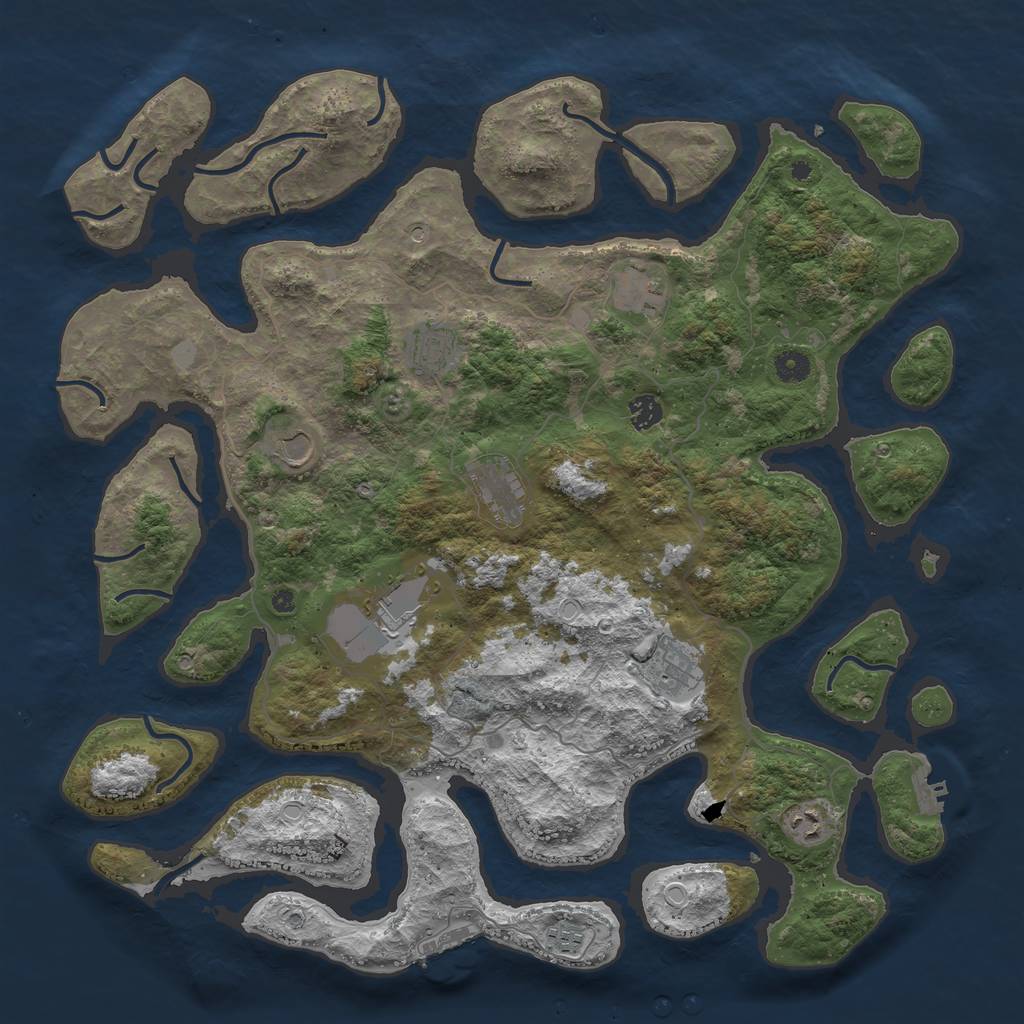 Rust Map: Procedural Map, Size: 4500, Seed: 34178345, 17 Monuments