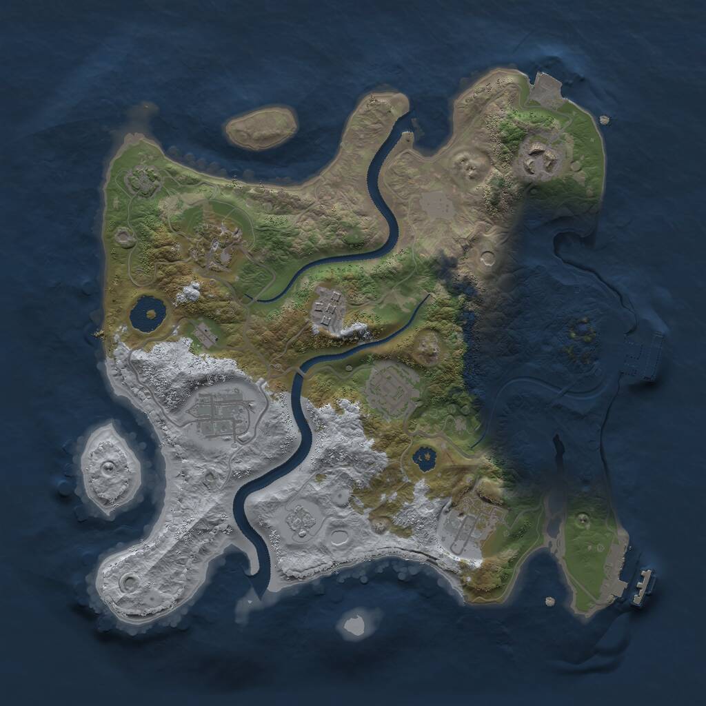 Rust Map: Procedural Map, Size: 3000, Seed: 805757811, 12 Monuments
