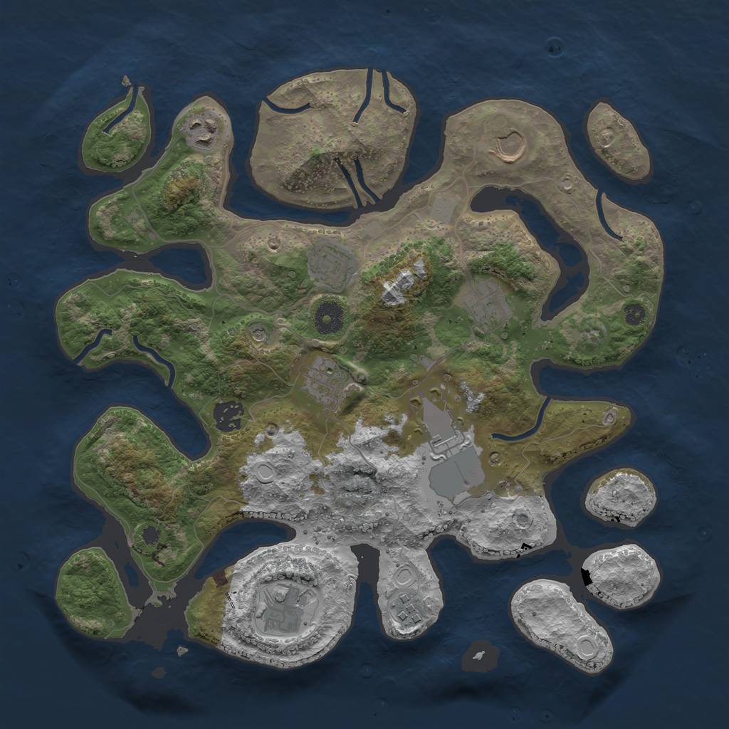 Rust Map: Procedural Map, Size: 3500, Seed: 839096, 15 Monuments