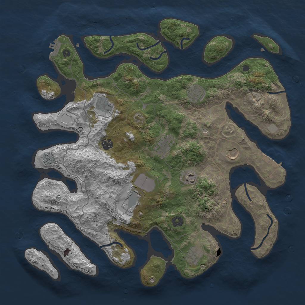 Rust Map: Procedural Map, Size: 4000, Seed: 1638120, 17 Monuments