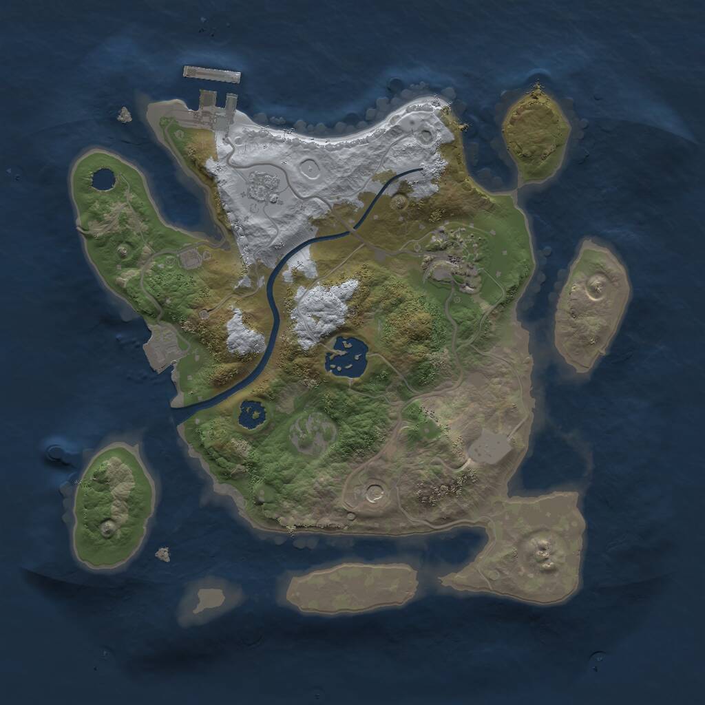Rust Map: Procedural Map, Size: 2500, Seed: 1738112020, 6 Monuments