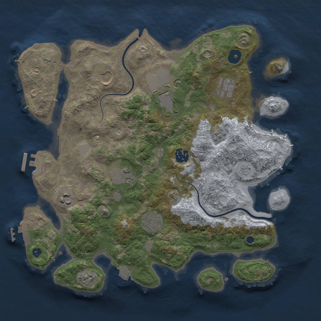 Rust Map: Procedural Map, Size: 3500, Seed: 98, 14 Monuments