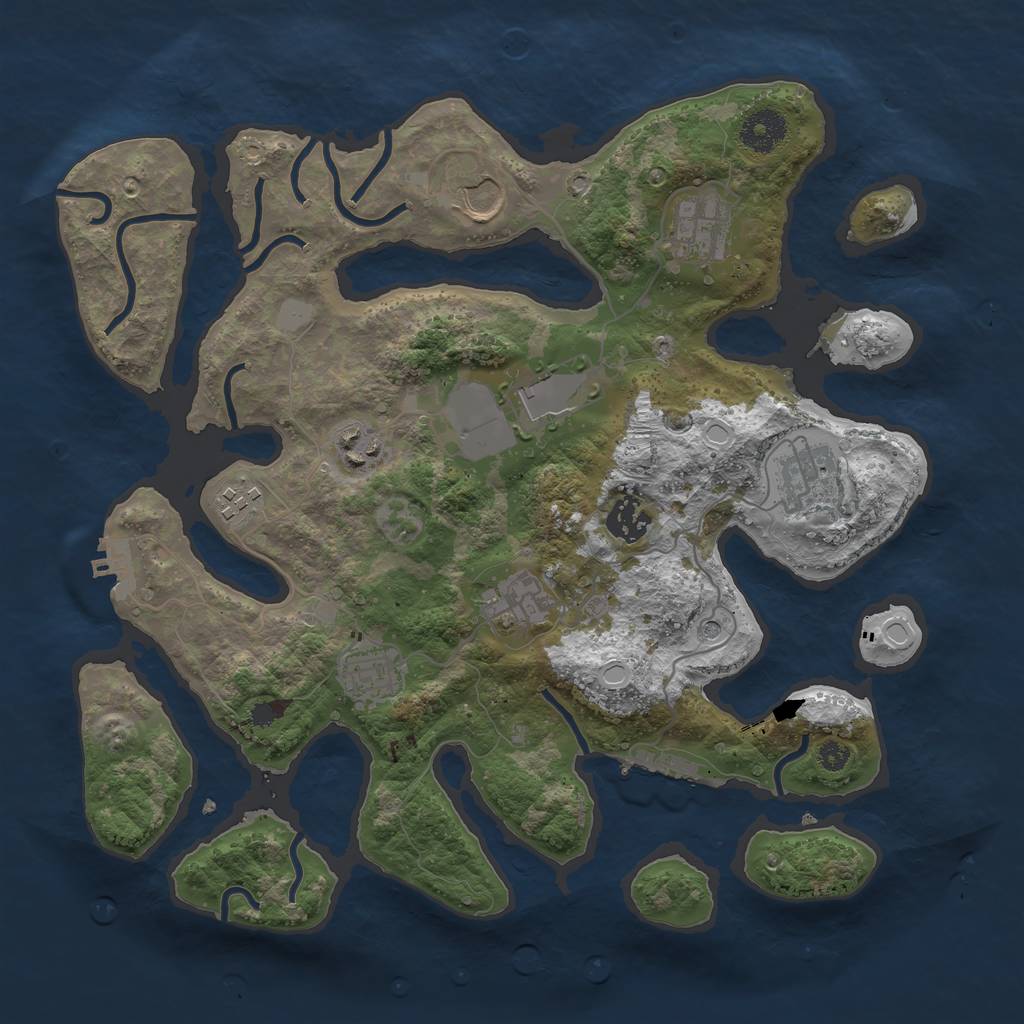 Rust Map: Procedural Map, Size: 3500, Seed: 98, 17 Monuments